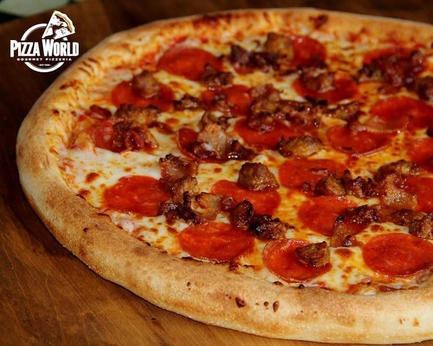 CapeFair Marina - Pizza World takeout, dine-in, and delivery to your dock - meat lovers pizza